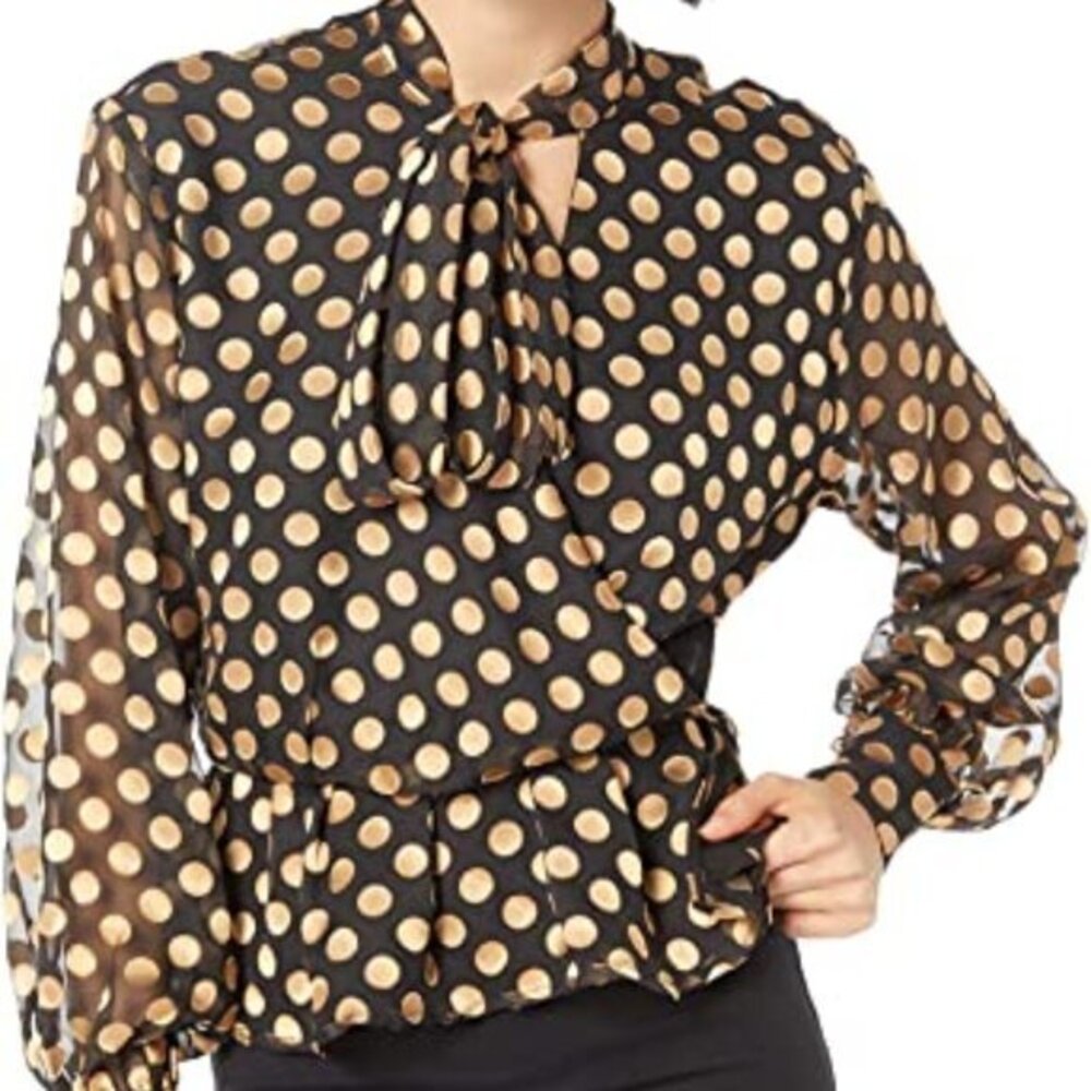 ASTR The Label Lennox Dot Top with Scarf Tie